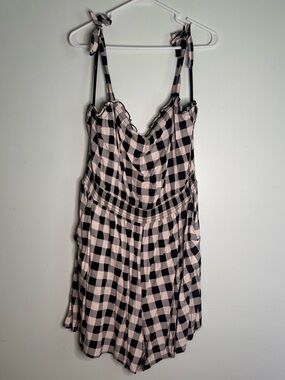 Torrid Gingham Tie-Strap Romper (2XL)